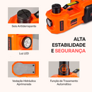 Kit AutoCar 3 em 1 - Macaco Elétrico, Compressor de Ar e Chave Impacto + BRINDE: Pistola Universal